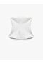 Viscose Crinkle Fabric Strapless Blouse - 3