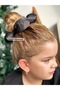 New Fashion Luxury Hair Scrunchie Large Cherry Blossom Headband Black Satin - 5