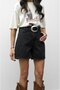 Black Washed Basic Denim Shorts - 5