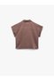 Single Pocket Detailed Short Sleeve Modal Fabric Crop Shirt - 4