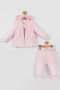 3-Piece Ruffled Baby Girl Set (Cardigan + Top + Bottom) - 9-18 Months - 2