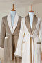 Striped Bathrobe Set 100% Cotton Certified 6 Piece Contrast Shawl Family Bathrobe Set |   Dowry Set - 6