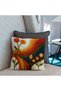 Embroidery Patterned Punch Background Digital Printed Rainbow Flower Patterned 2-Piece Throw Pillow Cover - 7