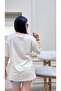 Leopard Pattern Hearts Single Jersey T-Shirt - Beige Printed Oversize Crew Neck Short Sleeve T-Shirt - 3