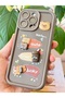 iPhone 12 Pro Max Case Designed Patterned Camera Protected Teddy Bear Coffee Soft Silicone Cover - 8