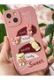 iPhone 15 Case Designed with Patterned Camera Protection Rabbit Pink Soft Silicone Cover - 5