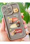 iPhone 16 Pro Case Designed with Patterned Camera Protection Teddy Bear Coffee Soft Silicone Cover - 4