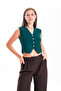 Women's V-Neck Buttoned Summer Crop Knitwear Vest - 7