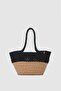Miami Handmade Straw Shoulder Bag Black