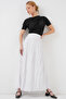 Women's Long Crinkle Skirt 8042 - White - 3