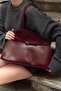 Monets Belt Detailed Shoulder Bag Claret Red - 3