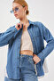 Women's Back Detailed Denim Shirt 20305 - Blue - 3