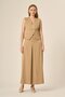 Women's Vest Skirt Striped Suit Beige 31147