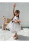 Girl's Polka Dot Patterned Ribbon Short Sleeve Dress - 2