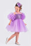 Girl's Evening Dress with Pompom Sleeves and Sequined Tutu - 2
