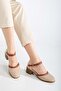 Women's genuine leather closed toe braided sandals - beige