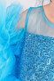 Girl's Evening Dress with Pompom Sleeves and Sequined Tutu - 5
