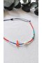 Miyuki Strand Single Row Minimal Anklet Real Pearl, Turquoise and Coral Stone Detail - 2