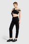 Mercan Women's Black Od Stonewashed Black Color High Waist Mom Fit Jean - 2