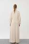 Plain Beige Dress with Sleeve Detail 12557 - 6
