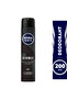 Men Deodorant Spray Deep Black Carbon 200ml Long-Lasting Odor Protection