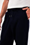 Men's Navy Blue Baggy Straight Leg Loose Cut Summer Comfortable Cotton Sweatpants Rf0385 - 3