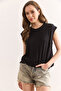 Women's Black Sleeveless Crop Flowy Top Blouse Blz-19002931 - 3