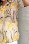 Floral Patterned Linen Shirt Yellow Rb2825 - 7