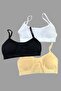 Young Girl's Colorful Half-Sleeve Tank Top Bustier Set of 3 - 2