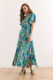 Women's Green Lilac Buttoned Belted Maxi Viscose Shirt Dress Elb- 19002382 - 3