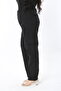 Women's Large Size Black Washed Gabardine Fabric High Waist Cargo Pocket Pants 65N38903 - 3