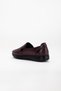 Genuine Leather Large Size Orthopedic Women's Casual Shoes Claret Red Laser Printed Side Window - 5