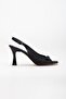 Large Size Goblet Heel Black Black Women's Heeled Sandals - 3