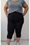 Black Capri Length Knee-Length Elastic Waist Combed Viscose Leggings