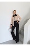 Women's Top, Imported Yoryo Chiffon Fabric, Collar Detail, Stone Embellished Shirt, Inner Blouse, Bottom Pants, Three-Piece Set - 4