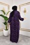 Robe Patterned Viscose Dress - Purple / E0126 - 6