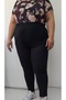 Black Elastic Waist Ankle Length Long Combed Cotton Viscose Leggings - 6