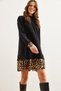 Women's Black Leopard Garnished Thessaloniki Dress Elb- 19000965 - 5