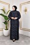 Robe Patterned Viscose Dress - Gray / E0126 - 4