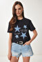 Star Emblem Embroidered T-Shirt - Black Lmp0008