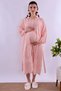 Effortt Powder Scalloped Maternity Nightgown Set with Dressing Gown - 4