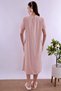 Effortt Powder Scalloped Maternity Nightgown Set with Dressing Gown - 9