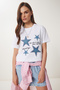Star Embroidered Knitted T-Shirt White (Lmp0008) - 2