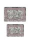 Grey-Pink Bath Mat Set with Non-Slip Base, Washable (50X60, 60X90 cm) - 2