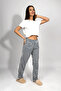 Women's Pocketed Cotton Elastic Waist Ribbon Patterned Pajama Bottoms - 2