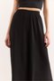 Women's Black Waist Thick Banded Flowy Skirt Pants Pnt-19000330 - 5