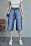 Trend Tint Washed Distressed Effect Baggy Jean Denim Bermuda Roller Shorts - 4