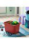High Quality Plastic Toy Storage Box 3 Pieces 42 x 30 x 23 cm Burgundy Box - 2