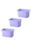 High Quality Plastic Toy Storage Box 3 Pieces 42 x 30 x 23 cm Purple Box