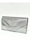 Women's Snake Leather Printed Silver Evening Dress Clutch Night Chain Wedding Bag - 3